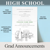 High School Graduation Announcements with College Bound Oregon University, Schools, or, HS Grad