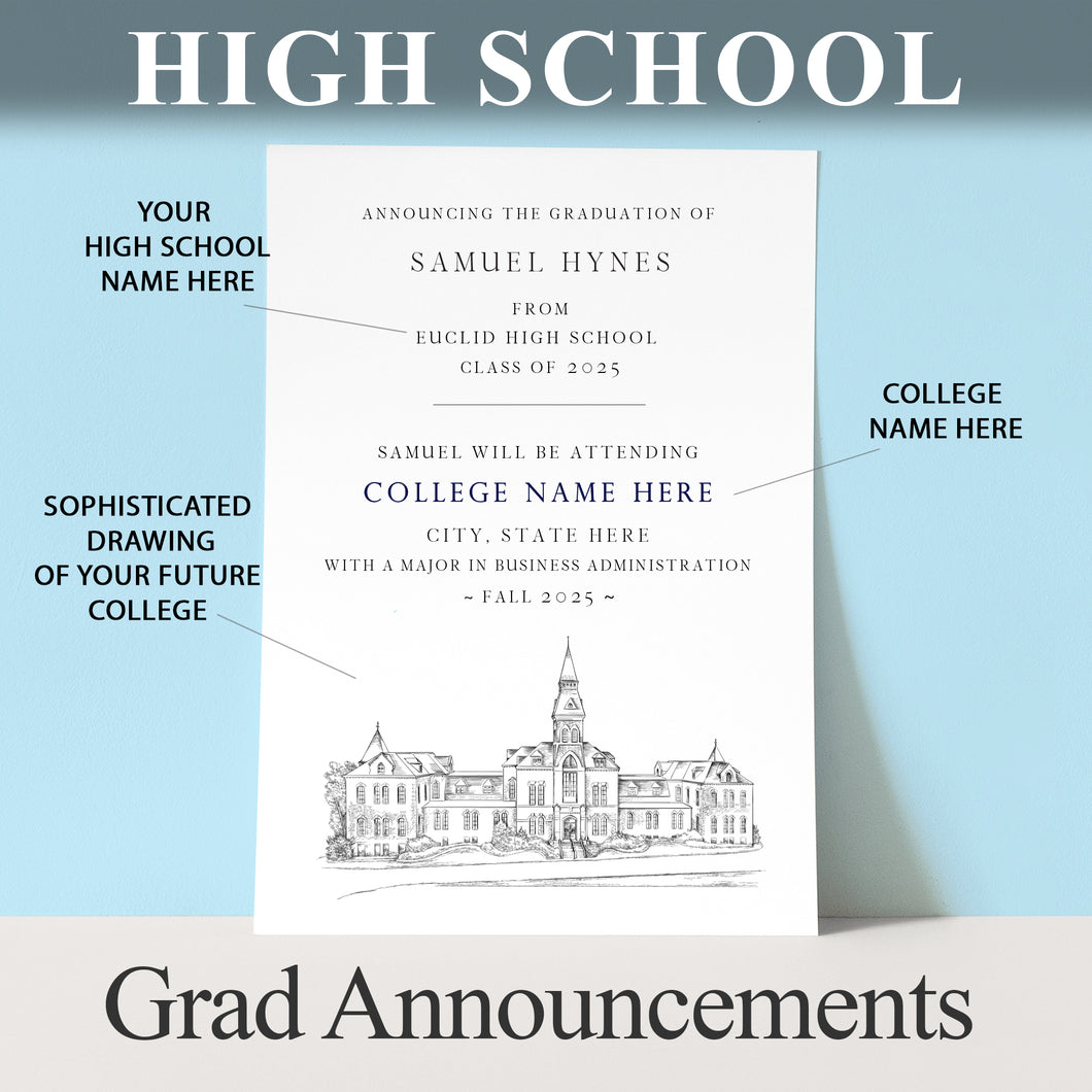 High School Graduation Announcements with College Bound Rutgers University for New Jersey Schools, nj, HS Grad
