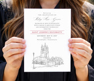 Saint Joseph's University Graduation Announcement, Philadelphia, sju, University, State, College, Tech, Graduation Invitations, Cards (set of 25)