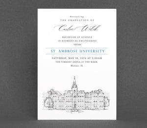St. Ambrose University Graduation Announcement, Grad Announcements, Iowa, sau, Invitation, College, Cards (set of 25)