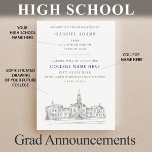 High School Graduation Announcements with College Bound University for Kansas Schools, ks, HS Grad