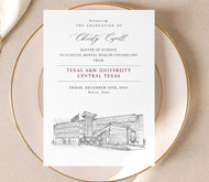 Texas A&M University Central Texas Graduation Announcement, TX, Invitation, Announcements, College, Grad, Cards