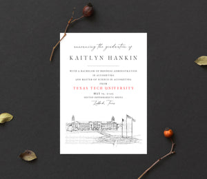 Texas Tech Graduation Announcement, Texas Grad, University, Graduation Cards (set of 25)