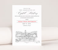 Texas Tech Graduation Announcement, Headwaters Fountain, Grad, University, Graduation Cards (set of 25) (Copy)