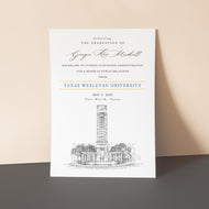 Texas Wesleyan University Graduation Announcement, Invitation, txwes, Announcements, College, Grad, Cards (set of 25) (Copy)