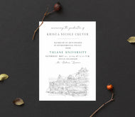 Tulane University Graduation Announcement, Invitation, Univ, Grad Announcements, College, Cards