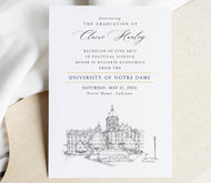University of Notre Dame Graduation Announcement, Indiana University, State, College, Tech, Graduation Cards (set of 25)