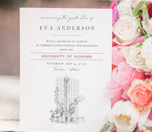 University of Alabama Graduation Announcement, Denny Chimes, Invitation, Invite, Univ, Grad Announcements, Graduation Cards