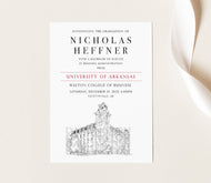 University of Arkansas Graduation Announcement, Invitation, Invite, Univ, Grad Announcements, College, Tech, Graduation Cards