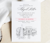 University of Houston Graduation Announcement, UH, Houston, Texas, University, College, Tech, Grad Invitations, Cards (set of 25)