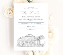 University of Illinois Graduation Announcement, Urbana-Champaign, Grad, State, College, Tech, Graduation Cards (set of 25)