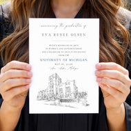 University of Michigan Graduation Announcement, Grad Announcements, State, Tech, University, Graduation Cards (set of 25)
