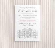 University of Mississippi Graduation Announcement, Invitation, Cards, University, College, Tech, Miss, Graduation Cards, ole (set of 25)