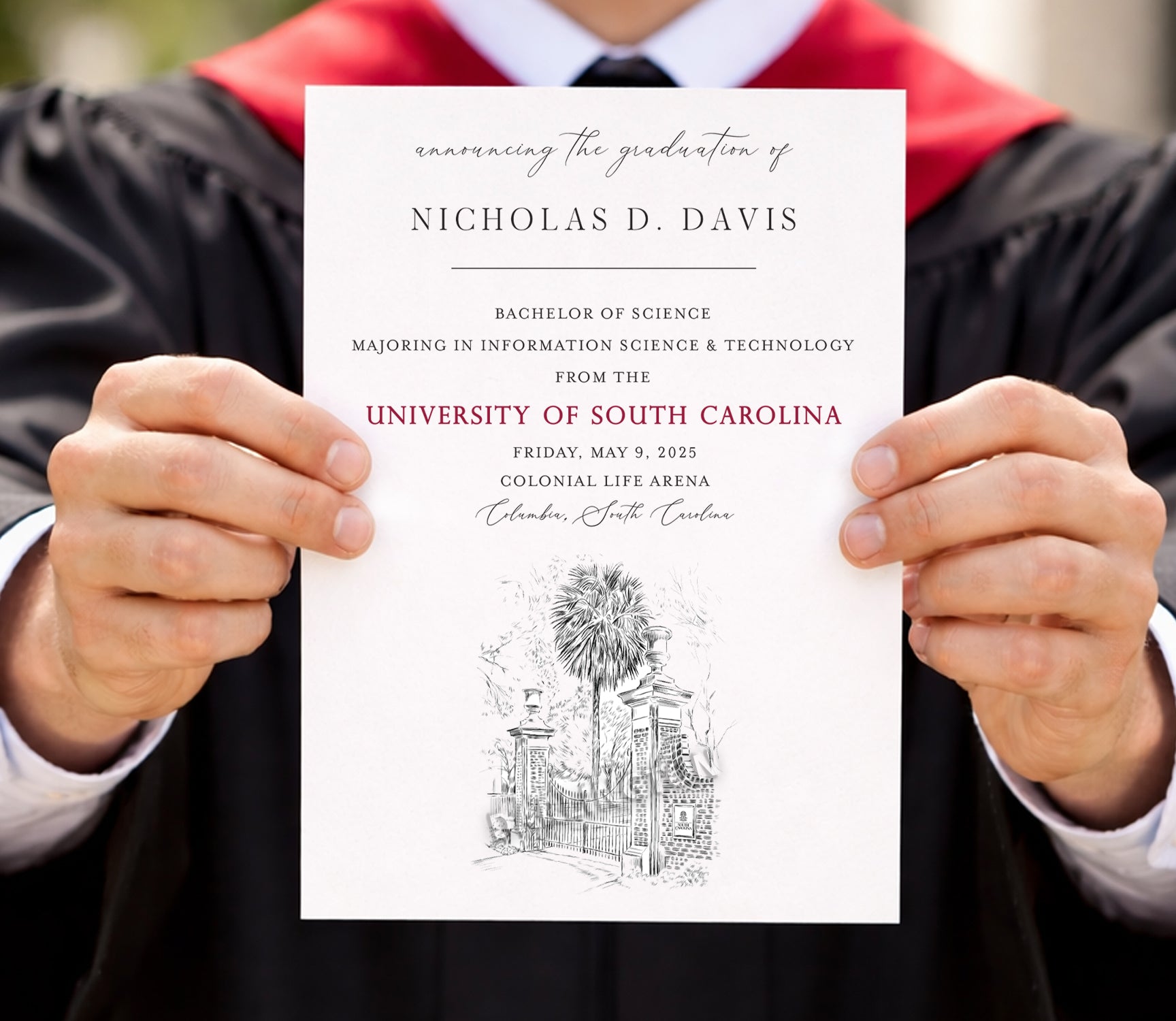 University of South Carolina Graduation Announcements – Custom USC Gra –  Darlingtongrads