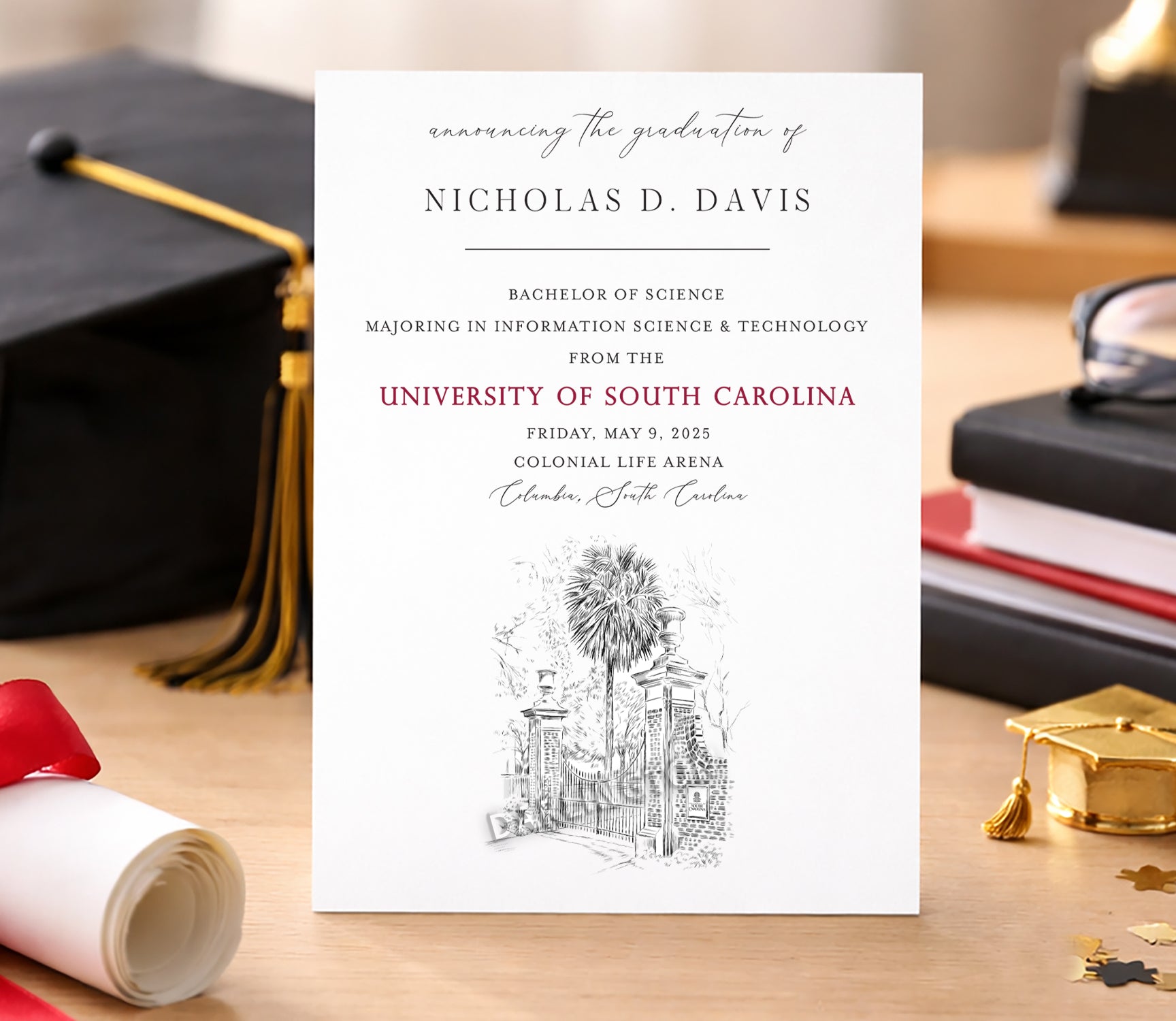 University of South Carolina Graduation Announcements – Custom USC Gra –  Darlingtongrads