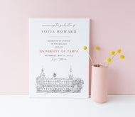 University of Tampa Graduation Announcement, florida, Invitation, Invite, Univ, Grad Announcements, College, Graduation Cards