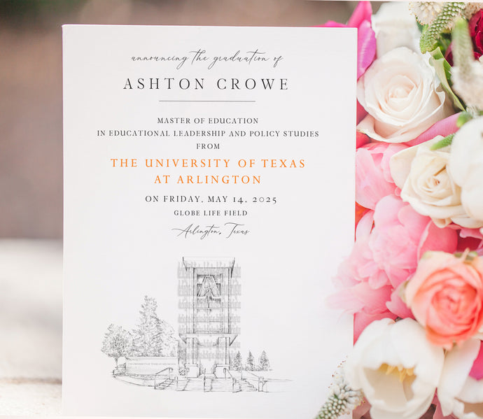 University of Texas at Arlington Graduation Announcement, Invitation, Invite, Univ, Grad Announcements, Graduation Cards