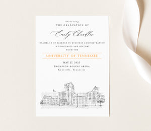 University of Tennessee Graduation Announcement, Invitation, Announcements, College, Grad, Cards (set of 25)
