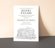 University of Virginia Graduation Announcement, Invitation, Grad, Virginia, University, College, Tech, Graduation Cards (set of 25)