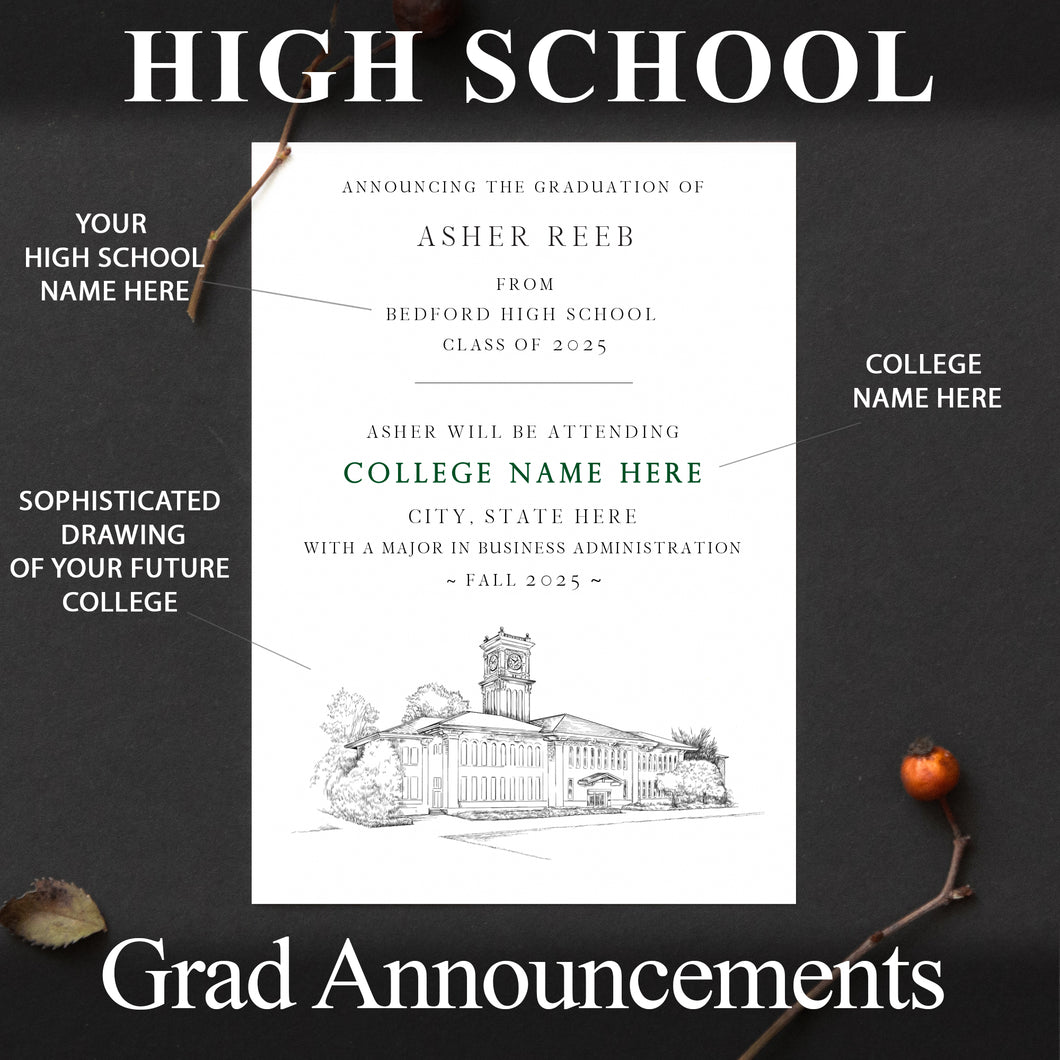 High School Graduation Announcements with College Bound Vermont, University, Schools, UT, HS Grad