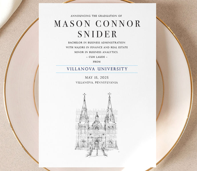 Villanova University Graduation Announcement, Invitation, Invite, Univ, Grad Announcements, College, Graduation Cards