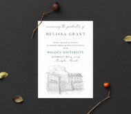 Walden University Graduation Announcement, Invitation, Cards, University, College, Tech, Graduation Cards (set of 25)