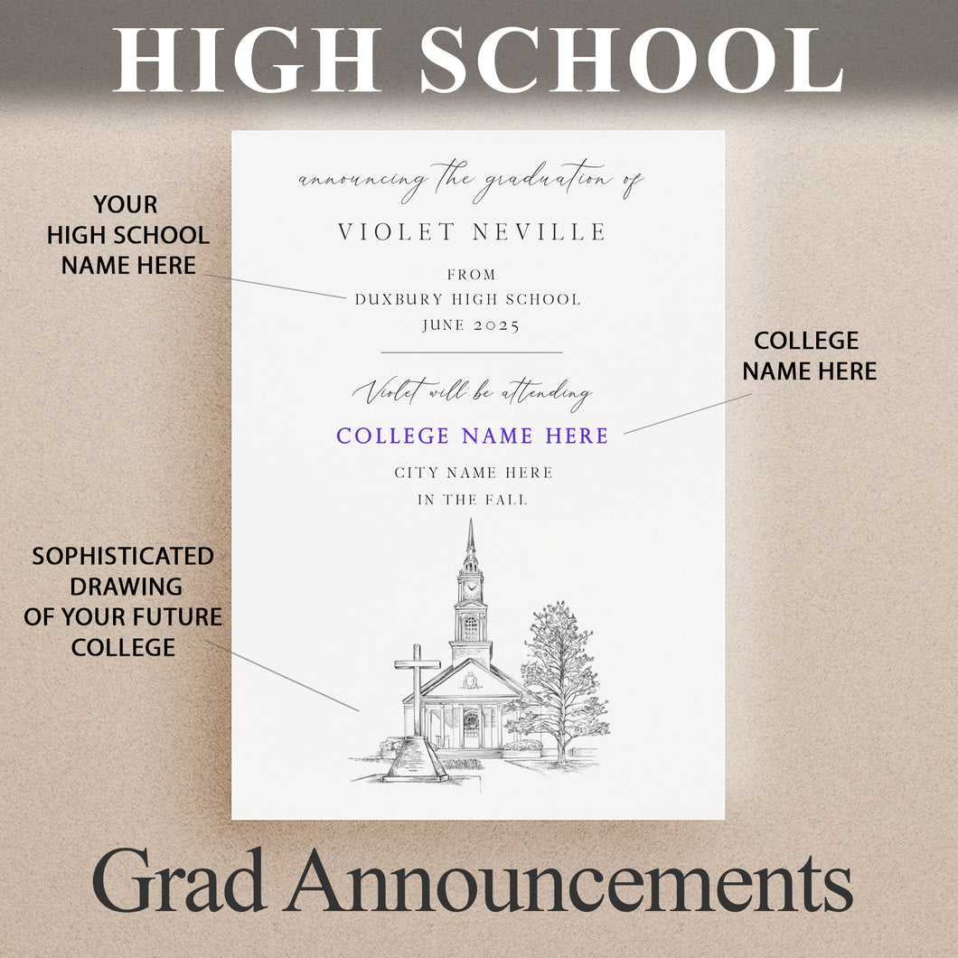 High School Graduation Announcements with College Bound Washington University, Schools, WA, HS Grad