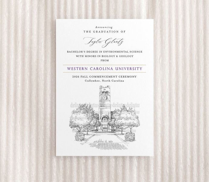 Western Carolina University Graduation Announcement, Invitation, Invite, Univ, Grad Announcements, College, Graduation