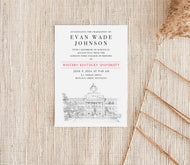 Western Kentucky University Graduation Announcement, Grad, Kentucky University, State, College, Tech, Graduation Cards (set of 25)