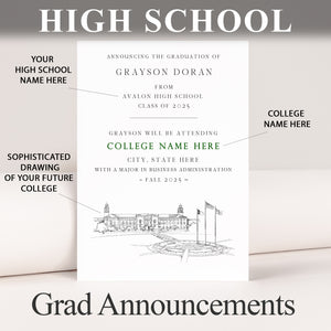 High School Graduation Announcements with College Bound Wisconsin University, Schools, WI, HS Grad