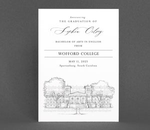 Wofford College Graduation Announcement, Invitation, Announcements, University, Grad, Cards (set of 25)