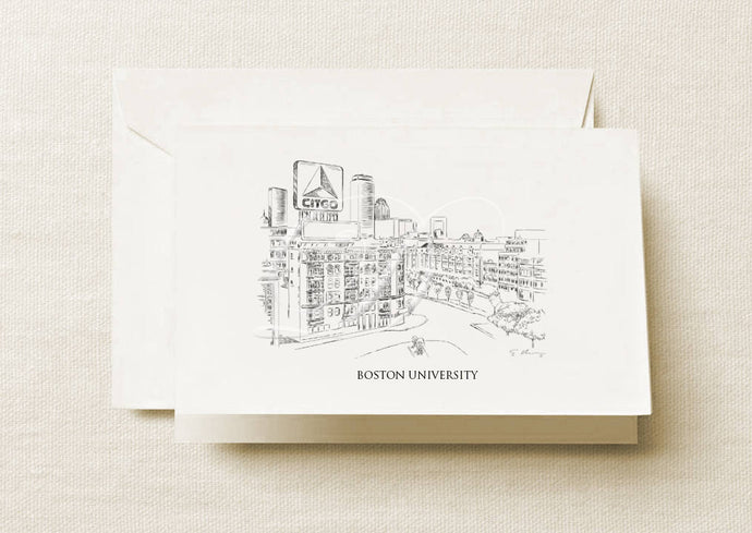Boston University Note Cards, Thank You Cards, Alumni, Christmas Gift, Birthday, Graduation Gift (Boxed Notecard Set of 8)